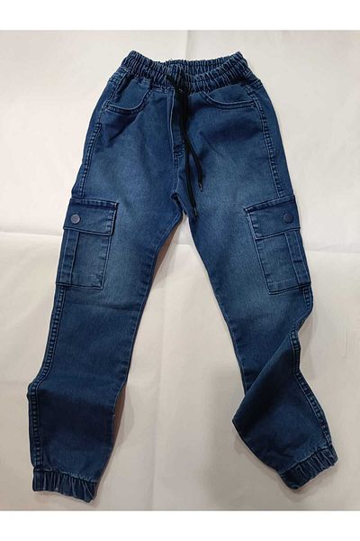 AZRA ÇOCUK GİYİM PANTALONI DE BLANCI DE BUZUUNAR DE CARGO CULOARE ALBASTRĂ LICRĂ.