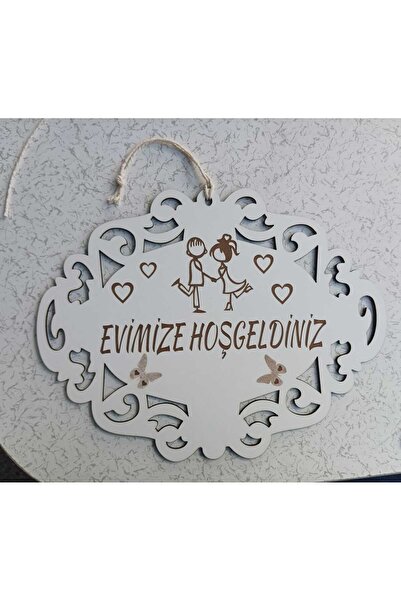 Şirin Lazer Love Themed Welcome to Our Home Door Decoration Decoration Wood Mdf