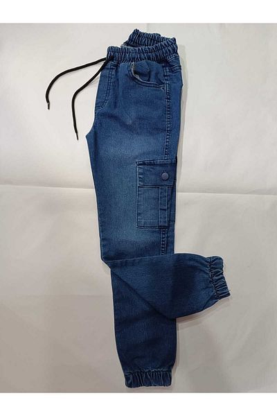 AZRA ÇOCUK GİYİM PANTALONI DE BLANCI DE BUZUUNAR DE CARGO CULOARE ALBASTRĂ LICRĂ.
