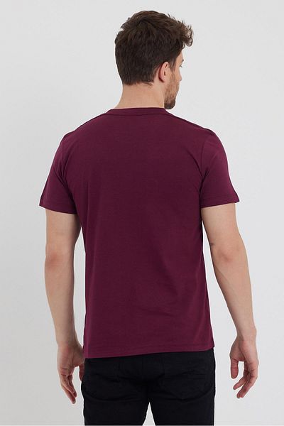 COMBİNE MİCHAİL Tricou cu mânecă scurtă pentru bărbați, roșu claret, 100% bumbac