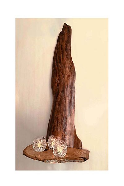KİDS ZEN COLLECTİON Decorative Natural Wood Log Shelf&Chestnut Wood