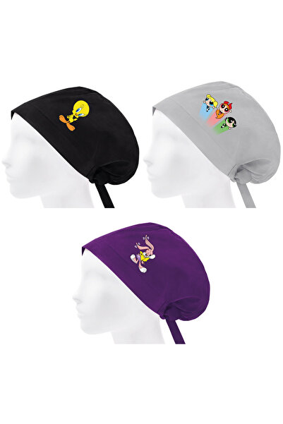 bonecim 3'lü Tesettür Bone Geniş Kalıp Doktor Hemşire Aşçı Diş Doktoru Bonesi...