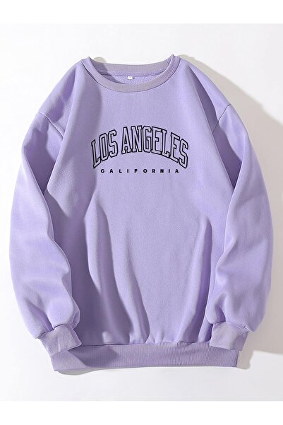 Tarzsokak Sweatshirt cu grafică scrisă, fără umeri, mov