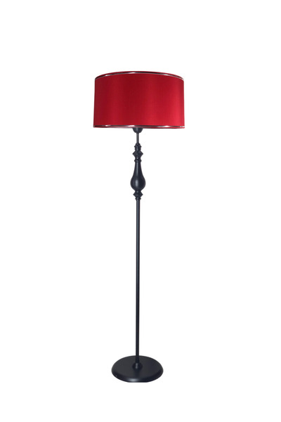 Lampada Roma Black Metal Lambader - Krom Şeritli Kırmızı