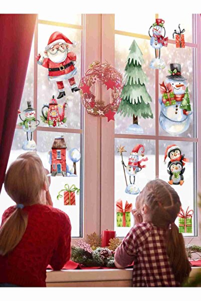 LİPYOS عيد الميلاد، سانتا كلوز، السنة الجديدة، ملصق زجاجي جديد مزخرف برجل الثلج