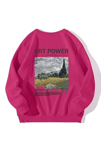 Tarzsokak Φούτερ με τυπωμένο σλόγκαν και εικόνα, ροζ