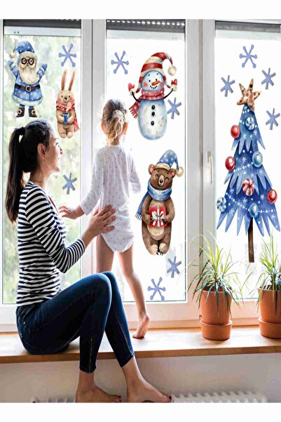 LİPYOS عيد الميلاد، سانتا كلوز، السنة الجديدة، ملصق زجاجي جديد مزخرف برجل الثلج