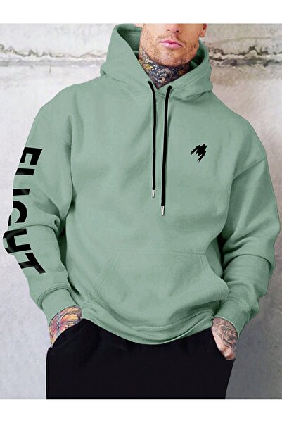 Tarzsokak Harajuka Sokkt Grafic scris Sweat Verde