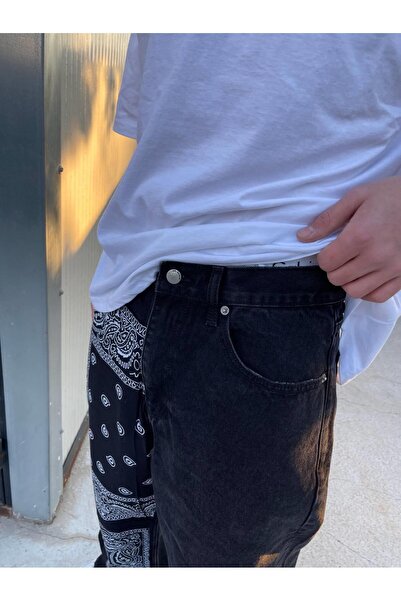 BPM Premium Designer Bandana Patched Kot Pantolon