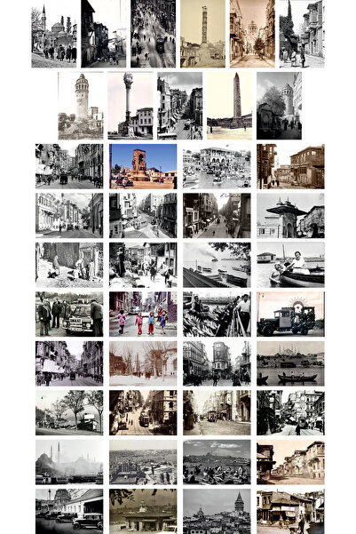 TELLGRAF Eski İstanbul Temalı Kartpostal Seti (10x15 cm 43 adet)