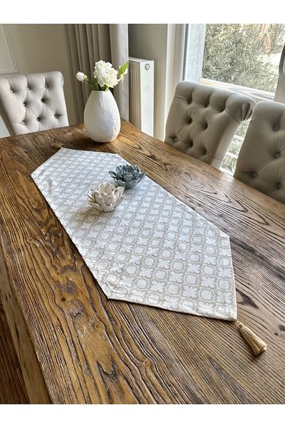 Decamor home Vintage φούντα Λεπτομερής μπεζ Runner Αδιάβροχο Ανέμελο