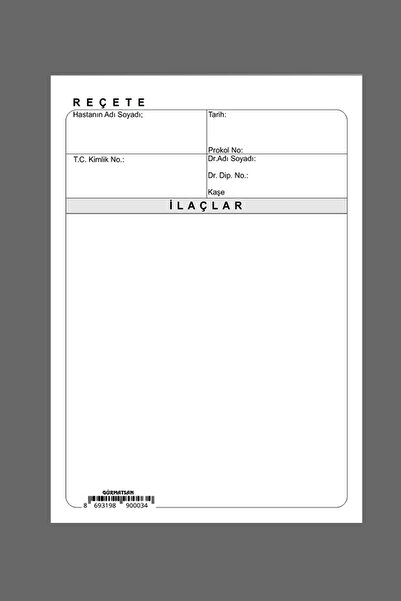 Gürmatsan Matbaa Kırtasiye ve Ofis 100 Yaprak Reçete (10 Adet)