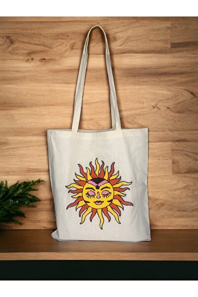 Heka Güneş Desenli El Işi Punch Işlemeli Omuz Çantası