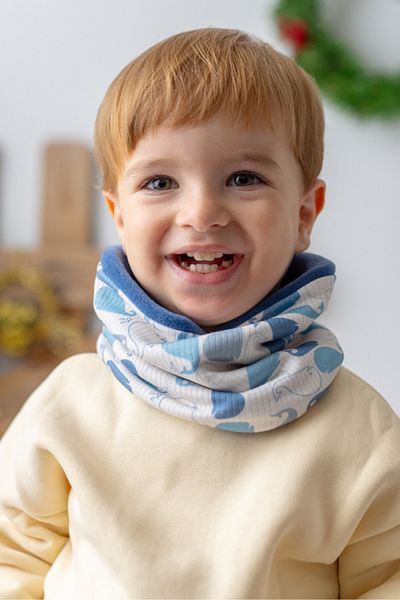 Mama Yoyo Baby&Kids Guler pentru gât din lână pentru copii - balenă / verde - compatibil până la 5 ani