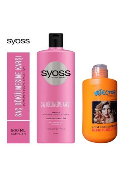 Syoss 500 مل شامبو تصفيف الشعر + سلسلة 24/7 ضد تساقط الشعر