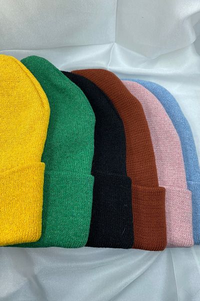 KISCHE Unisex Απλό Basic Πτυσσόμενο Χειμερινό Σετ 6 τεμαχίων Beanie