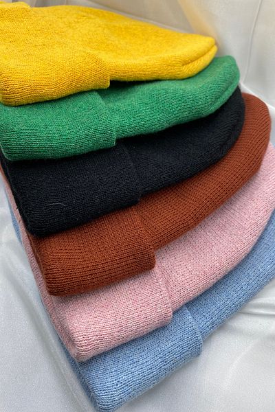 KISCHE Unisex Απλό Basic Πτυσσόμενο Χειμερινό Σετ 6 τεμαχίων Beanie