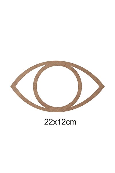 STENCİLTASARIM C161 Kirpiksiz Göz, Boyanabilir Ham Ahşap Kasnak, Dekoratif Ür...