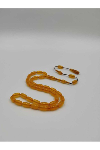 ALTUNTAŞ FIRE BERNUT CIRCLE CAPSULE CUT Rosary 7*11 MM SET SYSTEM TASSEL
