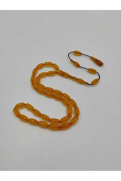 ALTUNTAŞ FIRE BERNUT CIRCLE CAPSULE CUT Rosary 7*11 MM SET SYSTEM TASSEL
