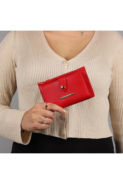 My Valice Women's Leather Wallet and Card Holder 1626 Red