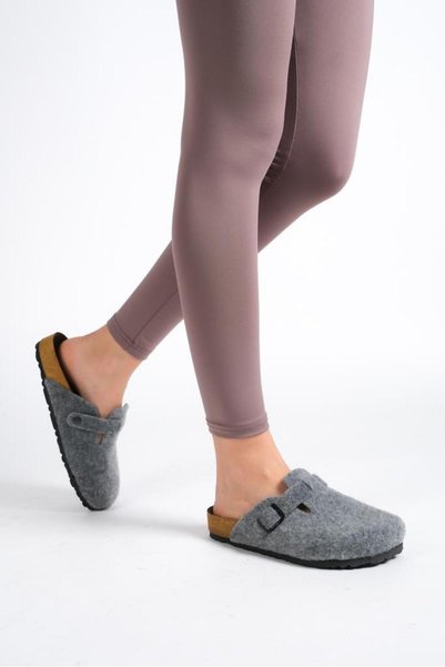 SBronze Gray Unisex Winter Felted Daily House Slippers
