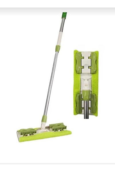 qosrix Mikrofiber Teleskopik Klipsli Paspas Mop 360°c Döner Başlık Tüm Yüzeyl...