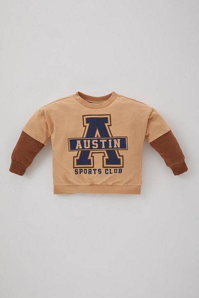 DeFacto Baby Boy Crew Neck Printed Sweatshirt B1033A523Wn