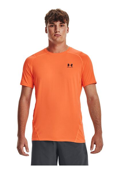 Under Armour Ανδρικό μπλουζάκι με στρογγυλή λαιμόκοψη μονόχρωμο πορτοκαλί 1361683-866 UA HG Armor Fitted