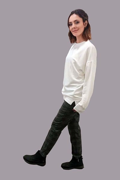 HNS Pulover cu guler Mariquita - Alb - M - St03719-alb-m