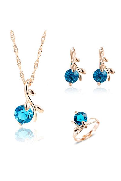 Takıtolia Venus - African Crystal Necklace Earrings Ring Bridal Wedding Fashion Jewelry Set