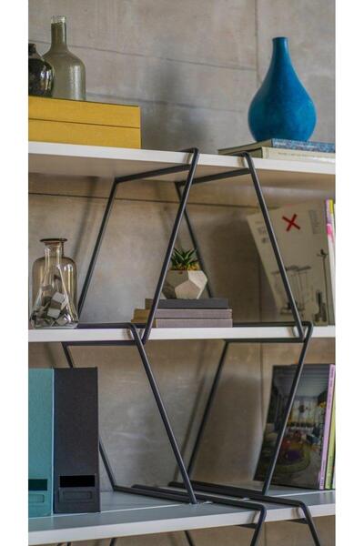Koleksiyon Luna Kitaplık H1l4 180x54 H54 Smoked Meşe Antrasit