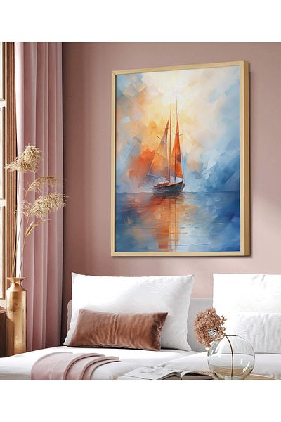 HOMEPACK Κορνίζα Μονό Πίνακα Sailboat Series Classic Poster Painting TK/121