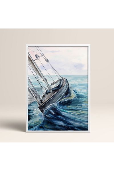HOMEPACK Κορνίζα Μονό Πίνακα Sailboat Series Classic Poster Painting TK/123