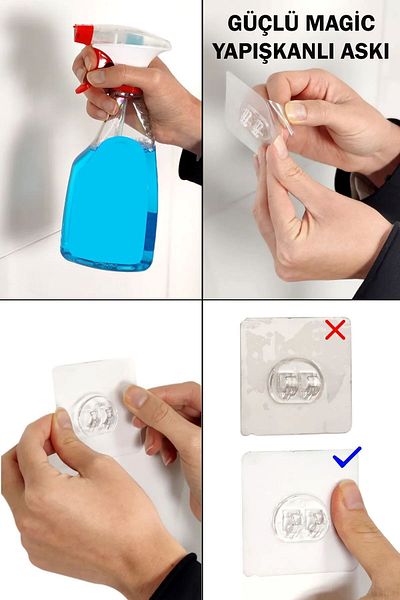 ORSA HOME 2 bucăți 926 Strong Magic Sticky Raft dreptunghiular pentru baie cu curea negru mat