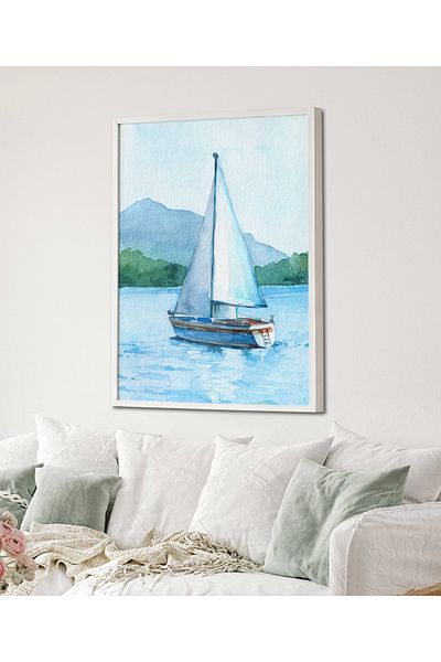 HOMEPACK Κορνίζα Μονό Πίνακα Σειρά Sailboat Classic Poster Painting TK/124