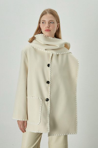 Manuka MAYA EMBROIDERED CACHET COAT ECRU