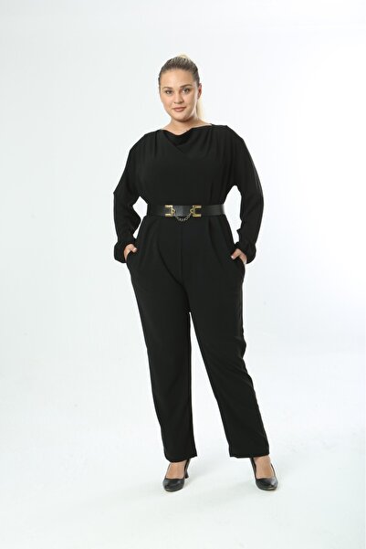 CİXAPLE Lycra Belted Long Sleeve Jumpsuit