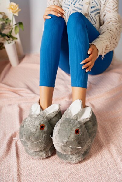 StWenn Rabbit Slippers - Γυναικείες μπότες για το σπίτι με ελαφρύ ήχο και χοντρά βελούδινα