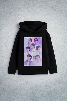 Darkia BTS Muzik Grubu Ozel Tasar m Bask l Cocuk Kap onlu Sweatshirt Hoodie Fiyat Yorumlar Trendyol
