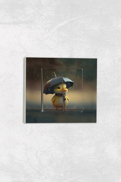 markcat Ovivo Grano (TWO-KEY PIREZ) UV Printed Duck Pattern White Decorative Commitator Frame Included