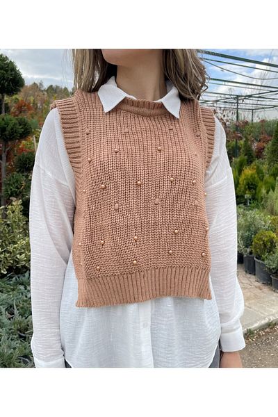 AYCA TUNCER BUTİK Pearl Detailed Side Tie Sweater