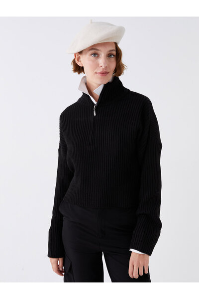 LC Waikiki Dámský pletený svetr s vysokým límcem a dlouhým rukávem