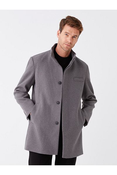 LC Waikiki Stand Collar Standard Fit Men's Stamp Coat