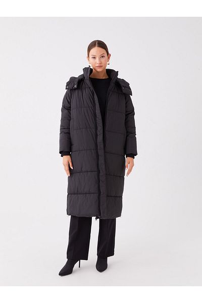 LC Waikiki Obyčejný oversize dámský kabát s kapucí
