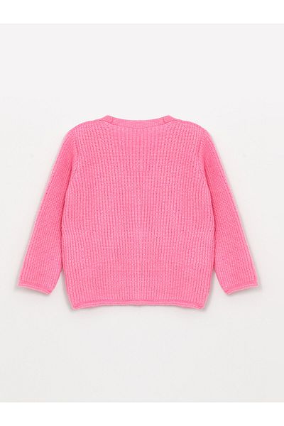 LC Waikiki V-nyakú, hosszú ujjú Basic Baby Girl kötöttáru kardigán