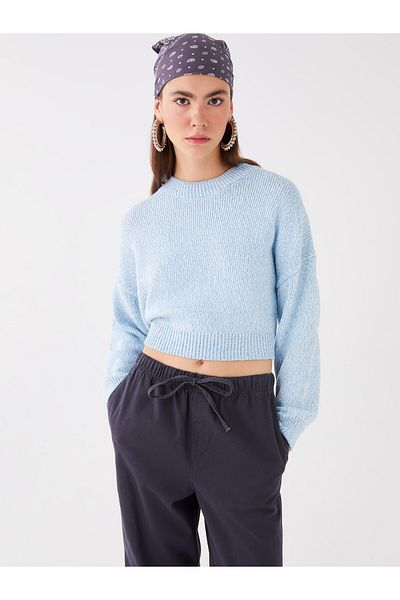 LC Waikiki Pulover de damă din tricotaj - decolteu, mânecă lungă solidă