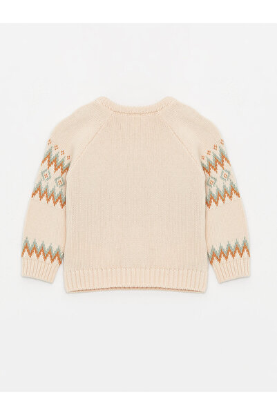 LC Waikiki Crew nyakú, hosszú ujjú, mintás kisfiú kötött pulóver és nadrág szett 2 darabból