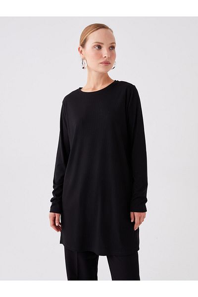 LC Waikiki Women's Tunic - Crew Neck, Solid, Long Sleeve