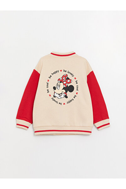 LC Waikiki Μακρυμάνικο κολάρο Μίνι Μάους Baby Girl Bomber Jacket